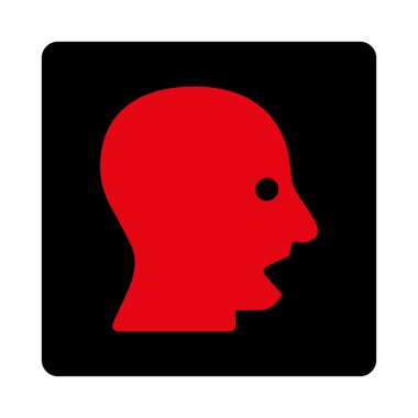 Bağırarak kafa yuvarlak kare düğme