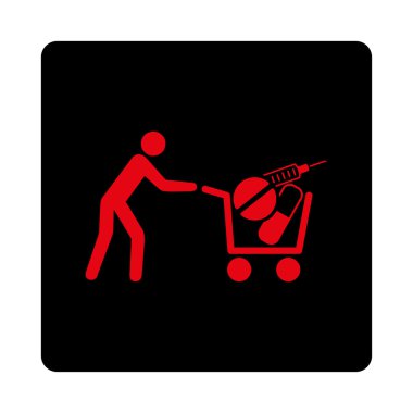 Tıbbi alışveriş yuvarlak kare düğme