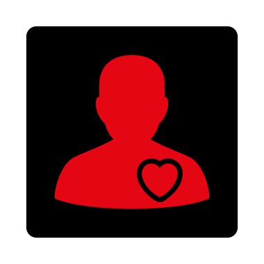 Hasta kalp kare düğme yuvarlak