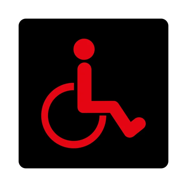 Bouton carré arrondi pour personne handicapée — Image vectorielle