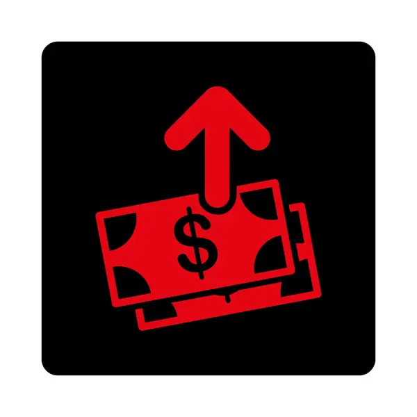 Gastar dinheiro arredondado botão quadrado — Vetor de Stock
