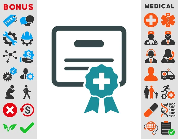 Icono de certificación médica — Vector de stock