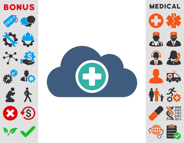 Ikona cloudu zdravotní péče — Stockový vektor