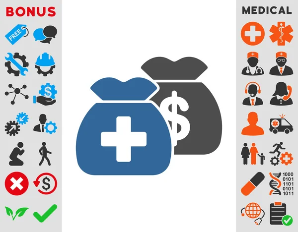 Icono de fondos de atención médica — Vector de stock