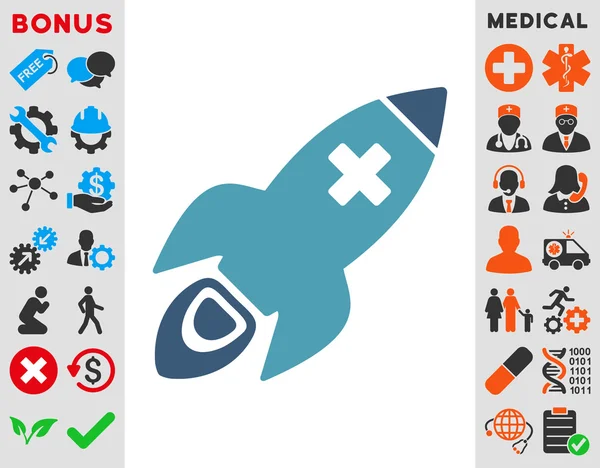 Medische Rocket pictogram — Stockvector