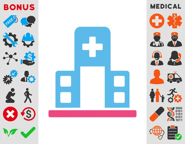 Ikone des Krankenhausbaus — Stockvektor