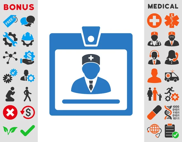 Icona Medico Badge — Vettoriale Stock