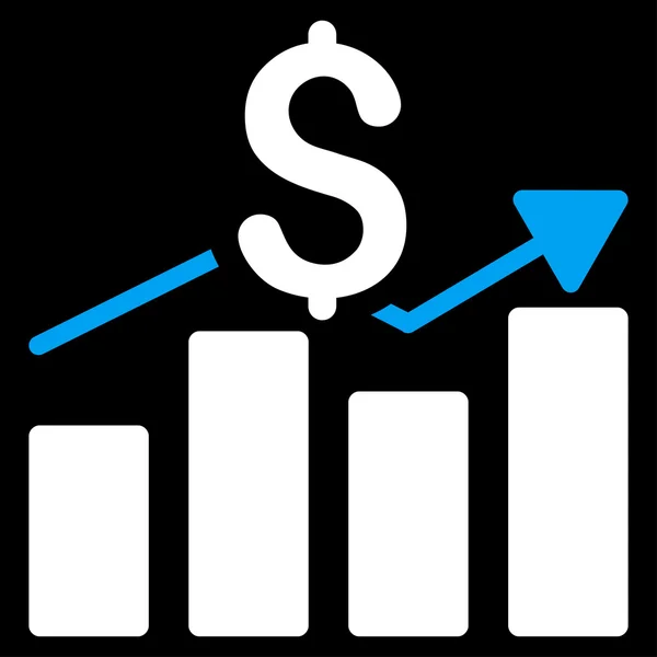 Satış çubuk grafik simgesini — Stok Vektör