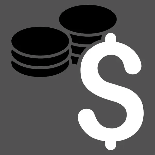 Dollar munten pictogram — Stockvector