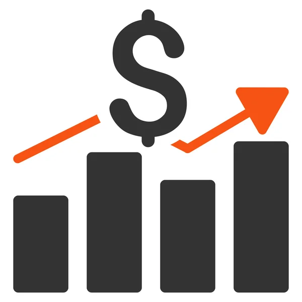 Prodej Bar Chart ikona — Stockový vektor