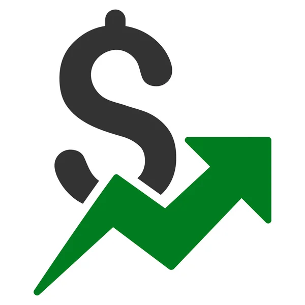 Икона роста доллара США — стоковый вектор