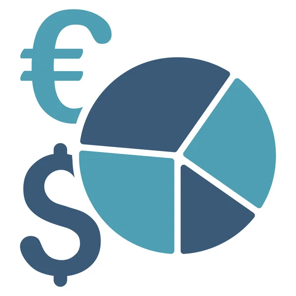 Gráfico de pizza financeira Ícone — Vetor de Stock