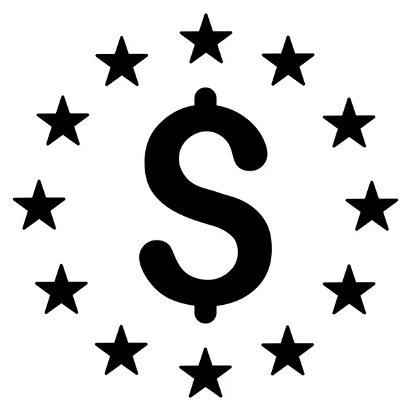 Dollarn stjärnor i ikonen — Stock vektor
