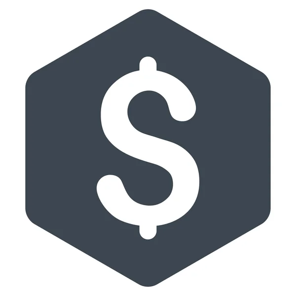 Dollarn Hexagon ikonen — Stock vektor
