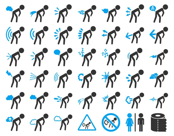 Fart Boys Icon Collection — Stock Vector