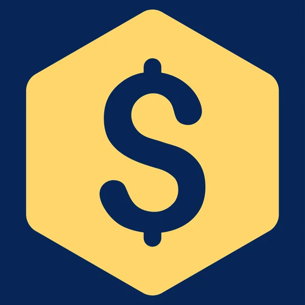 Икона "Шестиугольник доллара" — стоковое фото