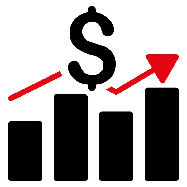 Prodej Bar Chart ikona — Stock fotografie