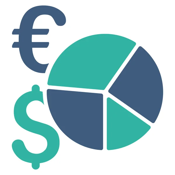 Ikona finanční výsečový graf — Stock fotografie
