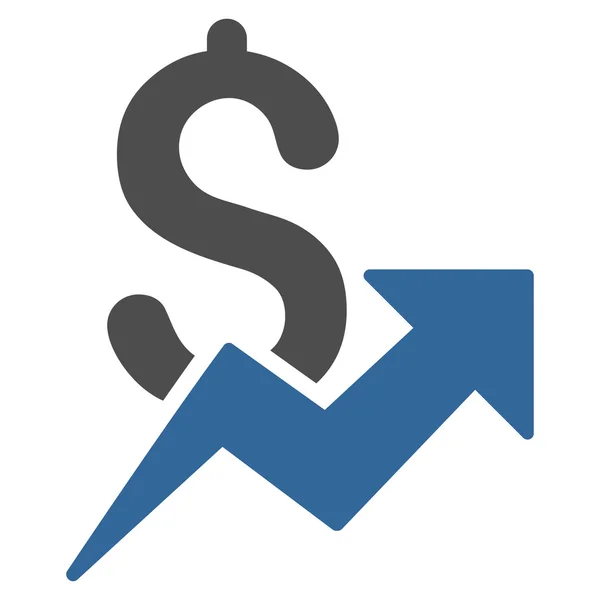 Dollar groei pictogram — Stockfoto
