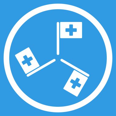 Hastane yuvarlak simge bayraklar