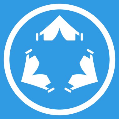 Çadır kampı simgesi yuvarlak