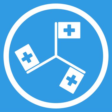 Hastane yuvarlak simge bayraklar
