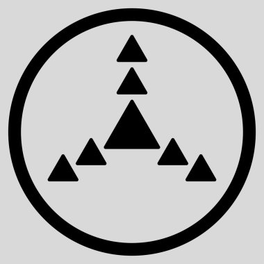 Yön üçgenler yuvarlak simge