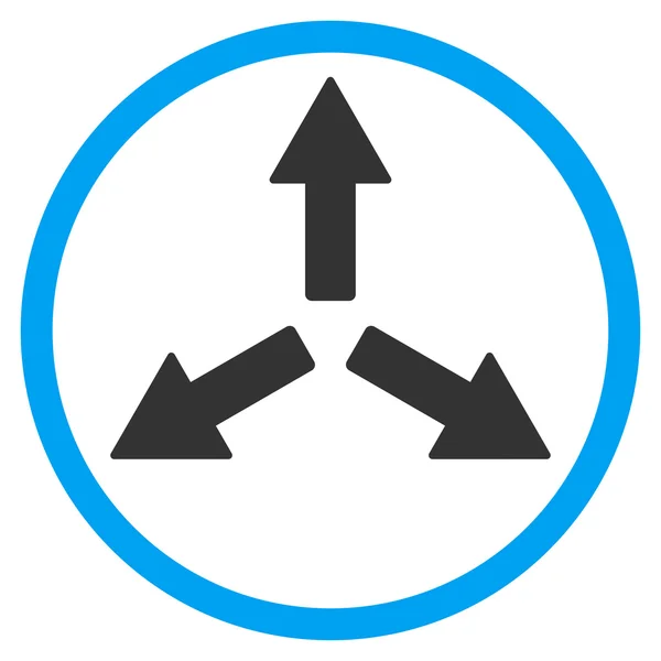 Vouw pijlen afgeronde pictogram uit — Stockvector