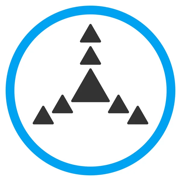 方向の三角形の丸いアイコン — ストックベクタ