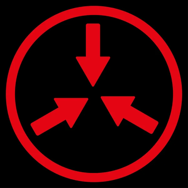 Colisionar flechas redondeadas icono — Vector de stock