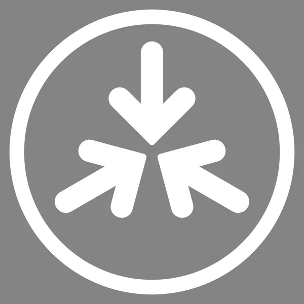 Triple botsen pijlen afgeronde pictogram — Stockvector