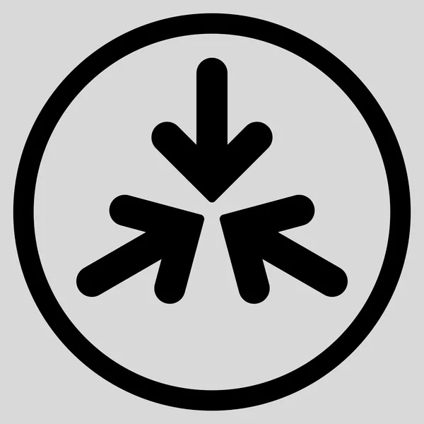 Triple botsen pijlen afgeronde pictogram — Stockvector