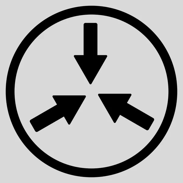 Pijlen afgeronde pictogram botsen — Stockvector