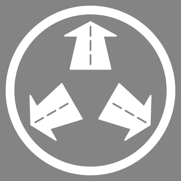 Дорожні напрямки Округлена піктограма — стоковий вектор