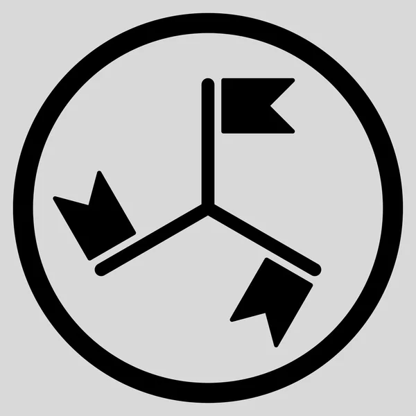 Flaggor rundade ikonen — Stock vektor