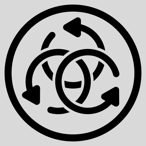 Icône ronde de rotation de noeud — Image vectorielle