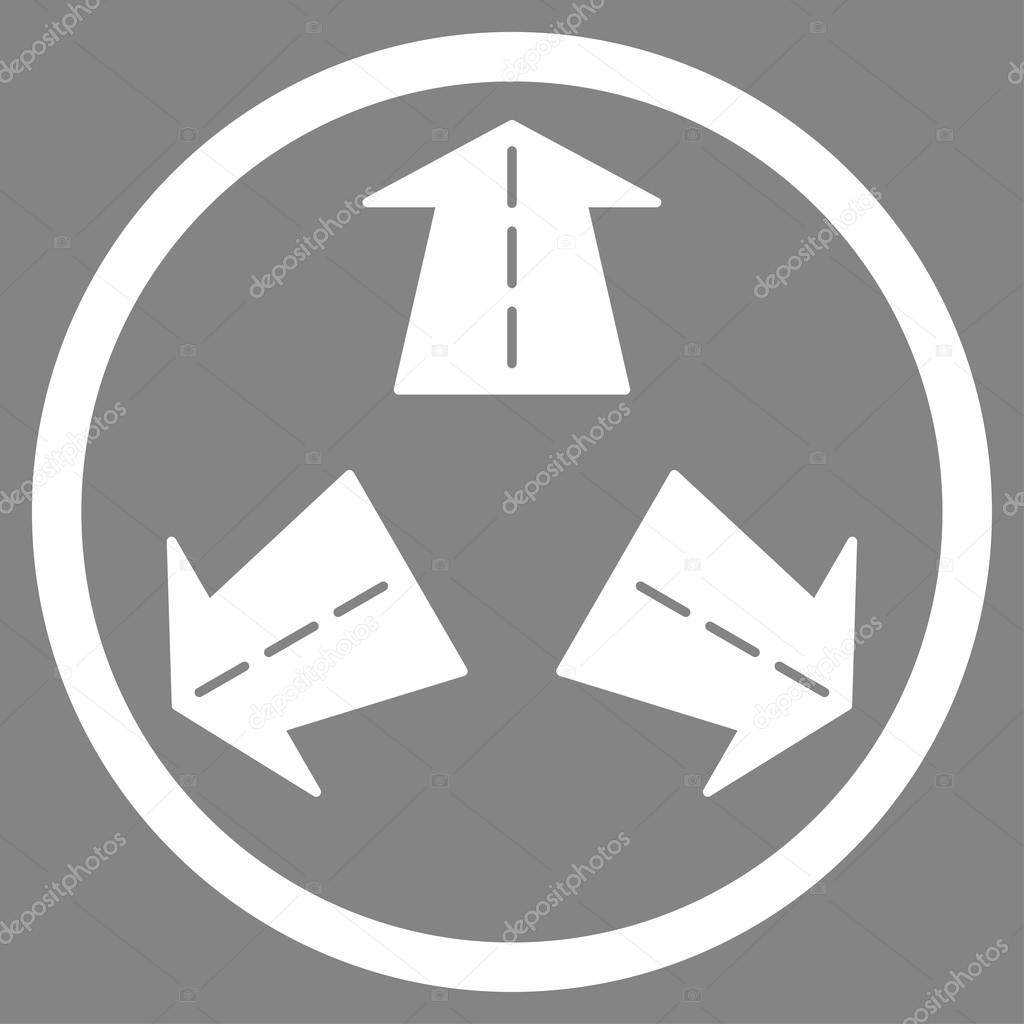 Road Directions Rounded Icon