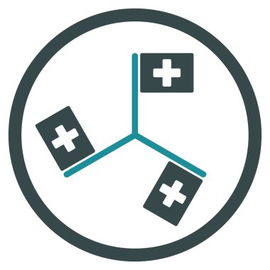 Hastane yuvarlak simge bayraklar