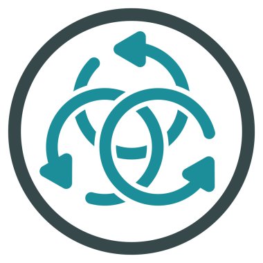 Düğüm döndürme yuvarlak simgesi