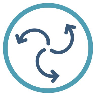 Türbin döndürme yuvarlak simgesi