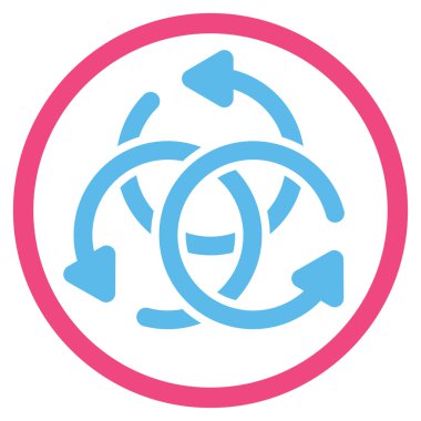 Düğüm döndürme yuvarlak simgesi