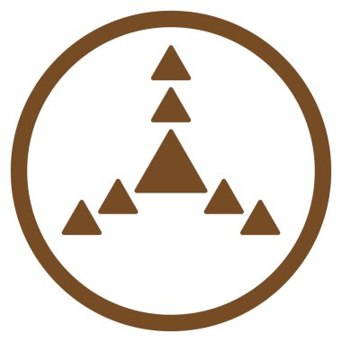 Yön üçgenler yuvarlak simge