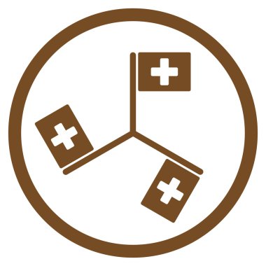 Hastane yuvarlak simge bayraklar