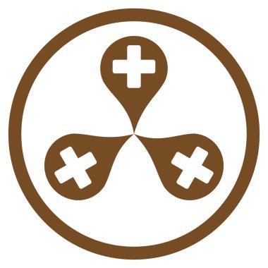 Hastane harita işaretleri yuvarlak simge