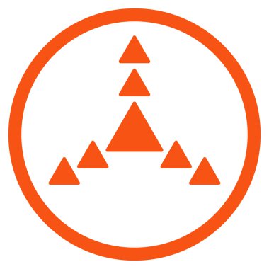 Yön üçgenler yuvarlak simge