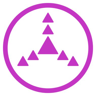 Yön üçgenler yuvarlak simge