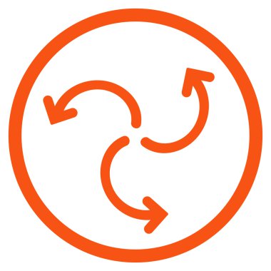 Türbin döndürme yuvarlak simgesi