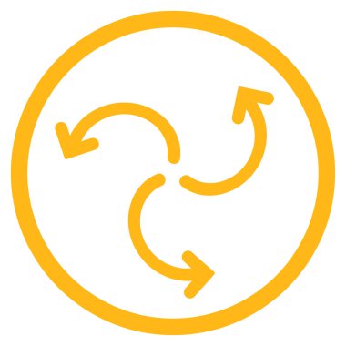 Türbin döndürme yuvarlak simgesi