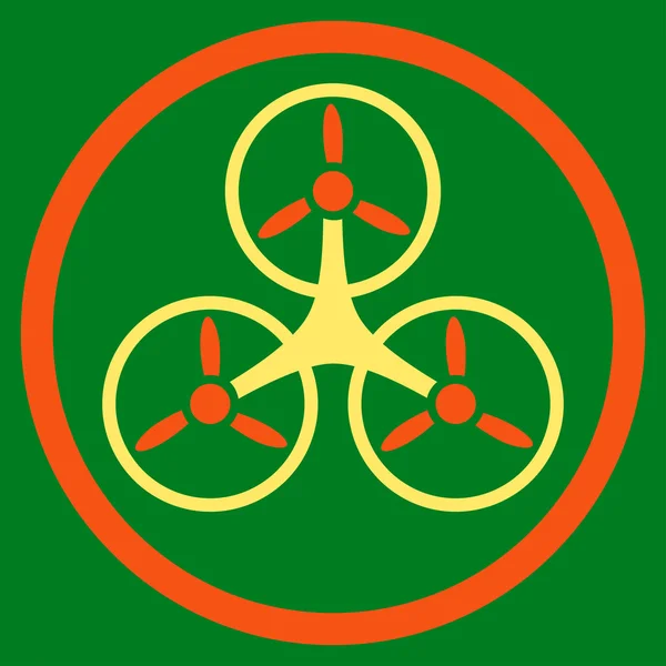 Tricopter Icona arrotondata — Vettoriale Stock