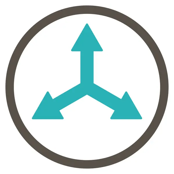 Triple pijlen afgerond pictogram — Stockvector